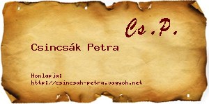 Csincsák Petra névjegykártya