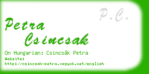 petra csincsak business card