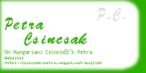 petra csincsak business card